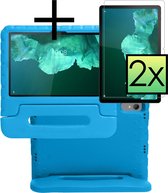 Hoesje Geschikt voor Lenovo Tab P11 Plus Hoesje Kinderhoes Shockproof Hoes Kids Case Met 2x Screenprotector - Blauw