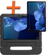 Hoes Geschikt voor Lenovo Tab P11 Plus Hoes Bumper Kindvriendelijk Kids Case Met Screenprotector - Hoesje Geschikt voor Lenovo Tab P11 Plus Hoesje Shockproof Cover Hoes - Zwart