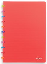 Atoma Tutti Frutti schrift, ft A4, 144 bladzijden, geruit 5 mm, transparant rood