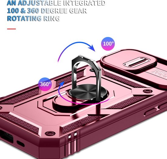 Ring Kickstand with Camera Shield - Coque pour iPhone 14 - Rose