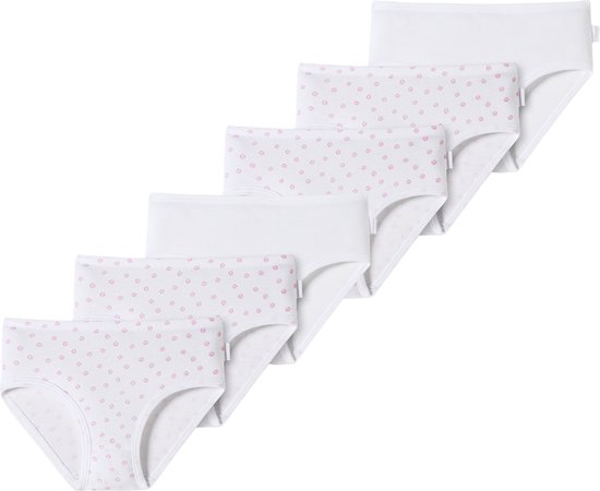 Schiesser Lot de 6 slips/caleçons fines côtes en Cotton biologique Filles