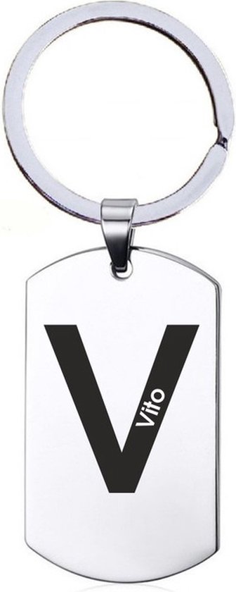 Naamkado - Vito - RVS Sleutelhanger