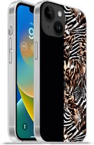 Coque de téléphone compatible avec Apple iPhone 14 - Fourrure - Design - Animaux - Coque de téléphone en Siliconen