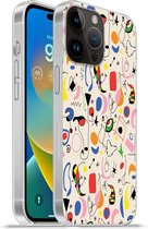 Geschikt voorApple Iphone 14 Pro - Softcase hoesje - Patronen - Abstract - Kunst - Siliconen Telefoonhoesje