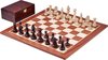 Afbeelding van het spelletje ChessRegion - Houten Schaakbord  - Mahonie/Esdoorn - 48x48cm - Inclusief Verzwaarde Schaakstukken en Opbergkist