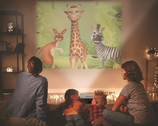 Lexibook Mini HD-videoprojector, thuisbioscoop, ingebouwde luidspreker, inclusief afstandsbediening, HDMI / USB / AV / Micro SD-connectiviteit, blauw / wit, PRJ150 van Lexibook — afbeelding 3