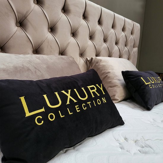 Boxspring bed met opbergruimte - 180x200 cm  velvet beige - Chester Deluxe incl. luxe matras!