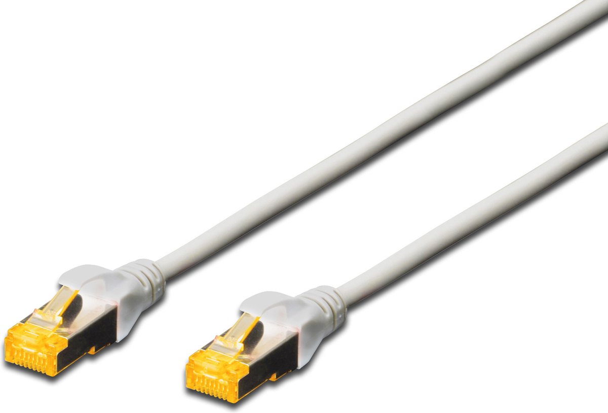 Digitus DK-1644-A-100 RJ45 Netwerkkabel, patchkabel CAT 6A S/FTP 10.00 m Grijs Halogeenvrij, Verdraaide paren, Snagless