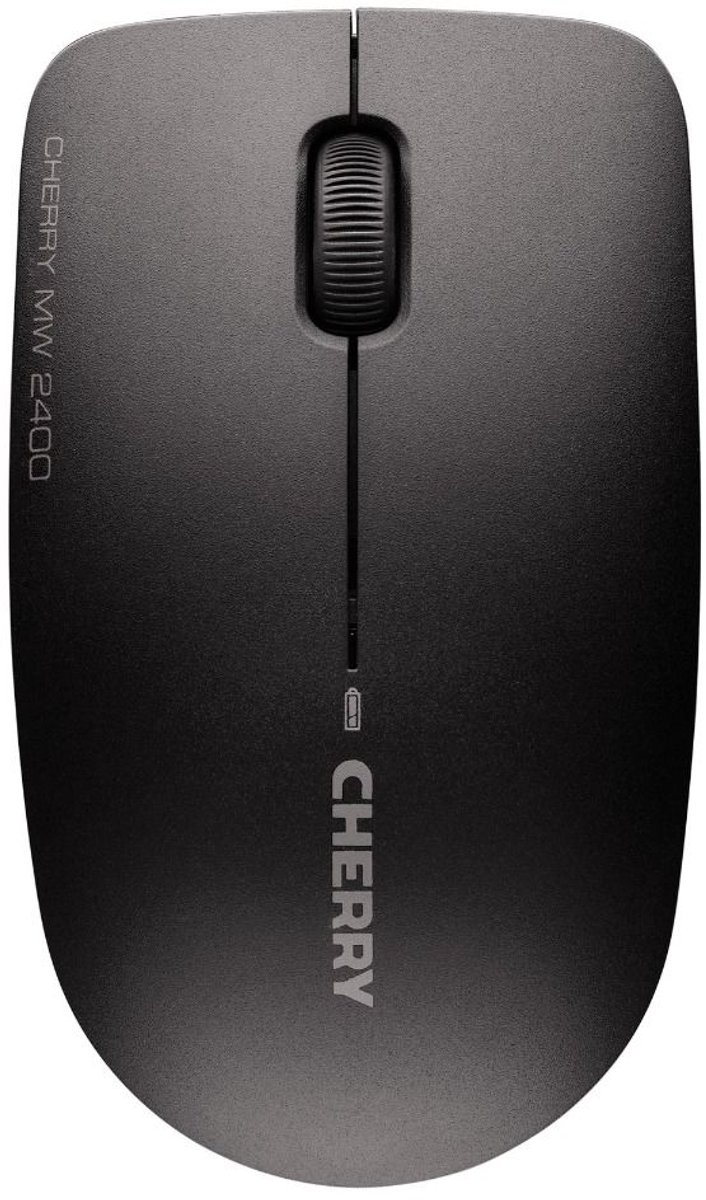 CHERRY MW 2400 - Muis - rechts- en linkshandig - optisch - 3 knoppen - draadloos - 2.4 GHz - USB draadloze ontvanger - zwart