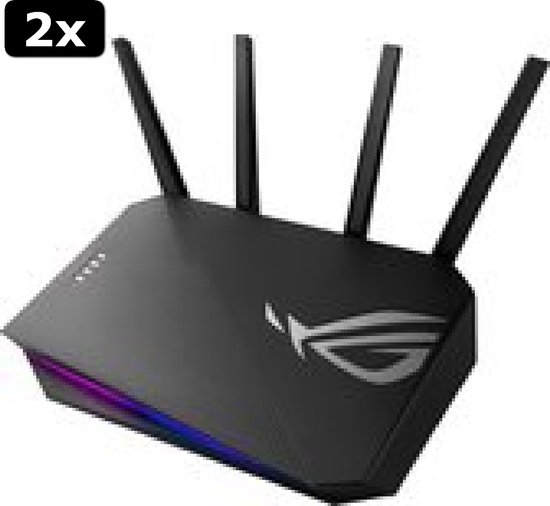 2x ASUS ROG GS-AX3000 - Gaming Router - AiMesh - WiFi 6 - AX - Zwart | bol