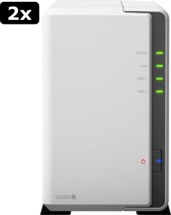 2x Synology DS220J - NAS - Barebone / Zonder harde schijven - Geschikt voor 2.5 en 3.5