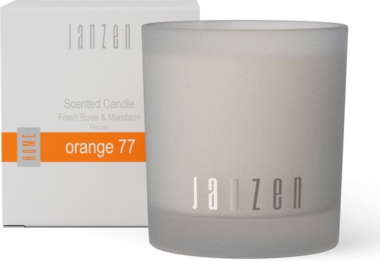 JANZEN Geurkaars Orange 77 - Scented Candle Orange 77 - Parfumkaars - Zacht en Bloemig - 210 gram