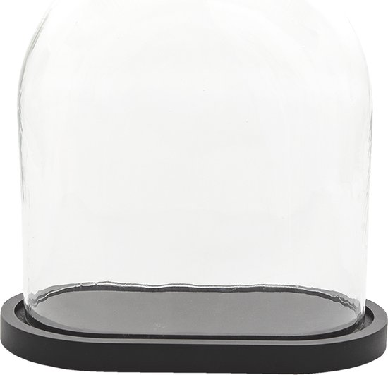 Mislukking hoek Behandeling Clayre & Eef Stolp 33x19x35 cm Zwart Hout Glas Ovaal Glazen Stolp | bol.com