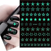 GUAPÀ - Nail Art 3D Nagel Stickers | Glow In The Dark Nagelstickers | Nagel Decoratie & Versiering Folie | Sterretjes Nail Art | 63 Stuks