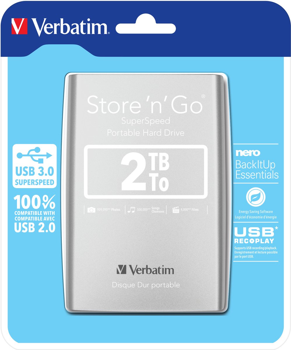 Verbatim Store 'n' Go Ultra Slim - Externe harde schijf - 2 TB