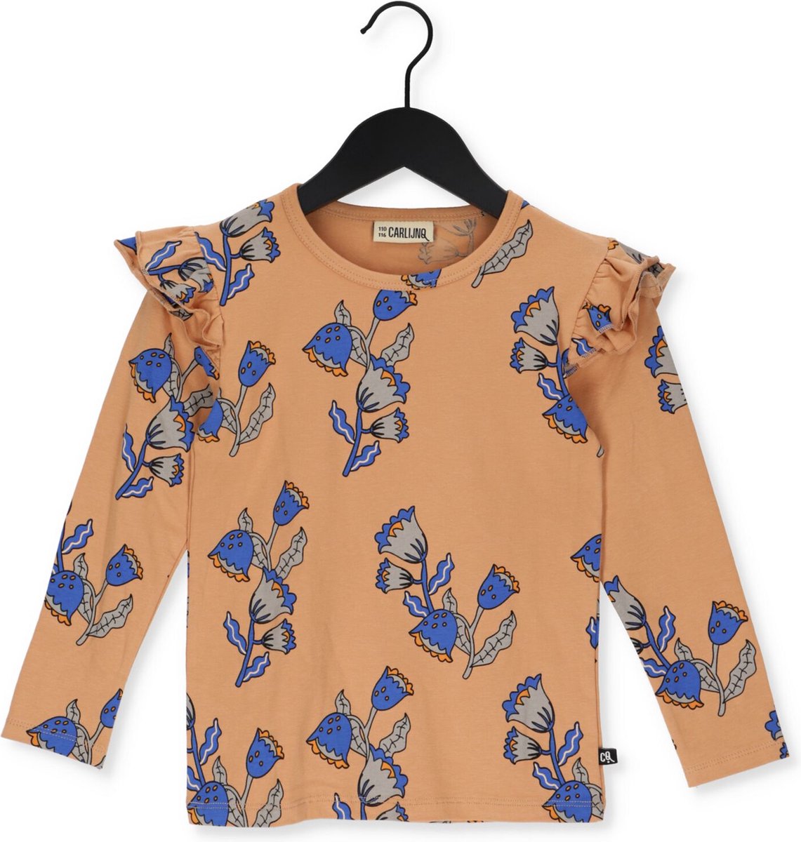 Carlijnq Nightshade - Ruffled Longsleeve Tops & T-shirts Meisjes - Shirt - Geel - Maat 98/104