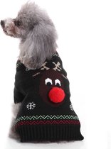 Honden "Foute" Kersttrui Zwart Eland Maat XL