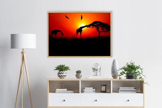 Affiche Sunset Savanna | Affiche animaux | Affiche Afrique| Poster paysage| Affiche animaux
