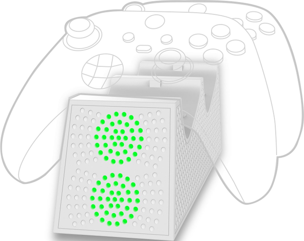 Qware Gaming - Xbox Dual Charging Dock - Charger - Oplader - Charging station - Charger - Dual Controller - LED Indicatie - Dual Charging - Docking station - Xbox - Wit
