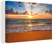 OneMillionCanvasses - Canvas - Zonsondergang - Strand - Zee - Wolken - Schilderijen op canvas - Foto op canvas - 30x20 cm - Wanddecoratie - Slaapkamer
