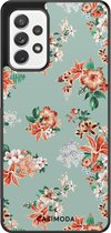 Casimoda® hoesje - Geschikt voor Samsung Galaxy A72 - Lovely Flowers - Zwart TPU Backcover - Tekst - Blauw