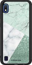 Casimoda® hoesje - Geschikt voor Samsung Galaxy A10 - Minty Marmer Collage - Zwart TPU Backcover - Marmer - Mint