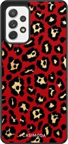 Casimoda® hoesje - Geschikt voor Samsung Galaxy A72 - Luipaard Rood - Zwart TPU Backcover - Luipaardprint - Rood