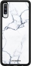 Casimoda® hoesje - Geschikt voor Samsung Galaxy A70 - Marmer Grijs - Zwart TPU Backcover - Marmer - Grijs