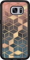 Casimoda® hoesje - Geschikt voor Samsung Galaxy S7 - Cubes Art - Zwart TPU Backcover - Geometrisch patroon - Rood