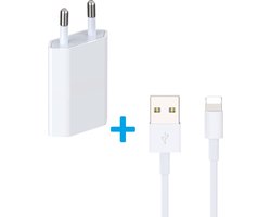 Oplader geschikt voor: Apple iPhone 12 / 11 / X / XS / XR / MAX / iPhone 8 / 8 Plus / iPhone SE / 5S /5 / iPhone 6S / 6 Plus / 7 / 7 Plus | Inclusief 1 Meter Kabel | Lader | Oplader | Lader