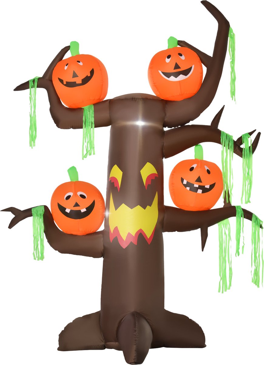 HOMCOM halloween decoratie - opblaasbaar spookboom - veelkleurig