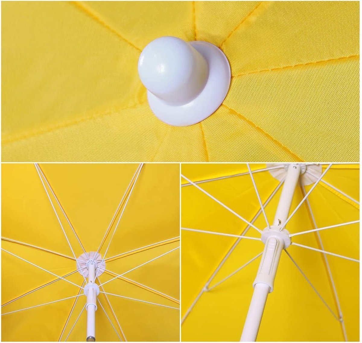 Ronde zonwering parasol van 160 cm met UV20+ bescherming voor in de tuin of op het terras.