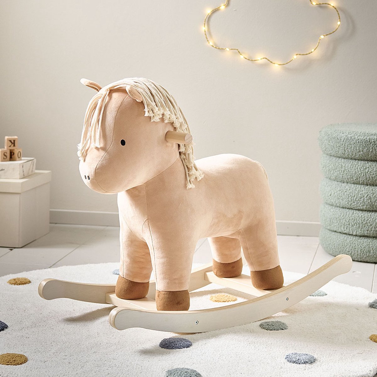 Petite Amélie Hobbelpaard Paard 'Arthur' – Schommelstoel voor Baby – Hobbeldier voor Galopperen naar Kastelen, Regenbogen en Avonturen