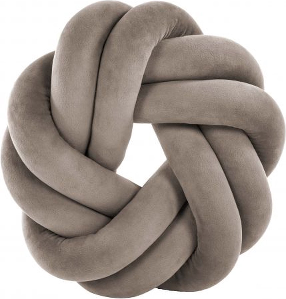 Kussen (gevuld) knot taupe 30x30x7cm