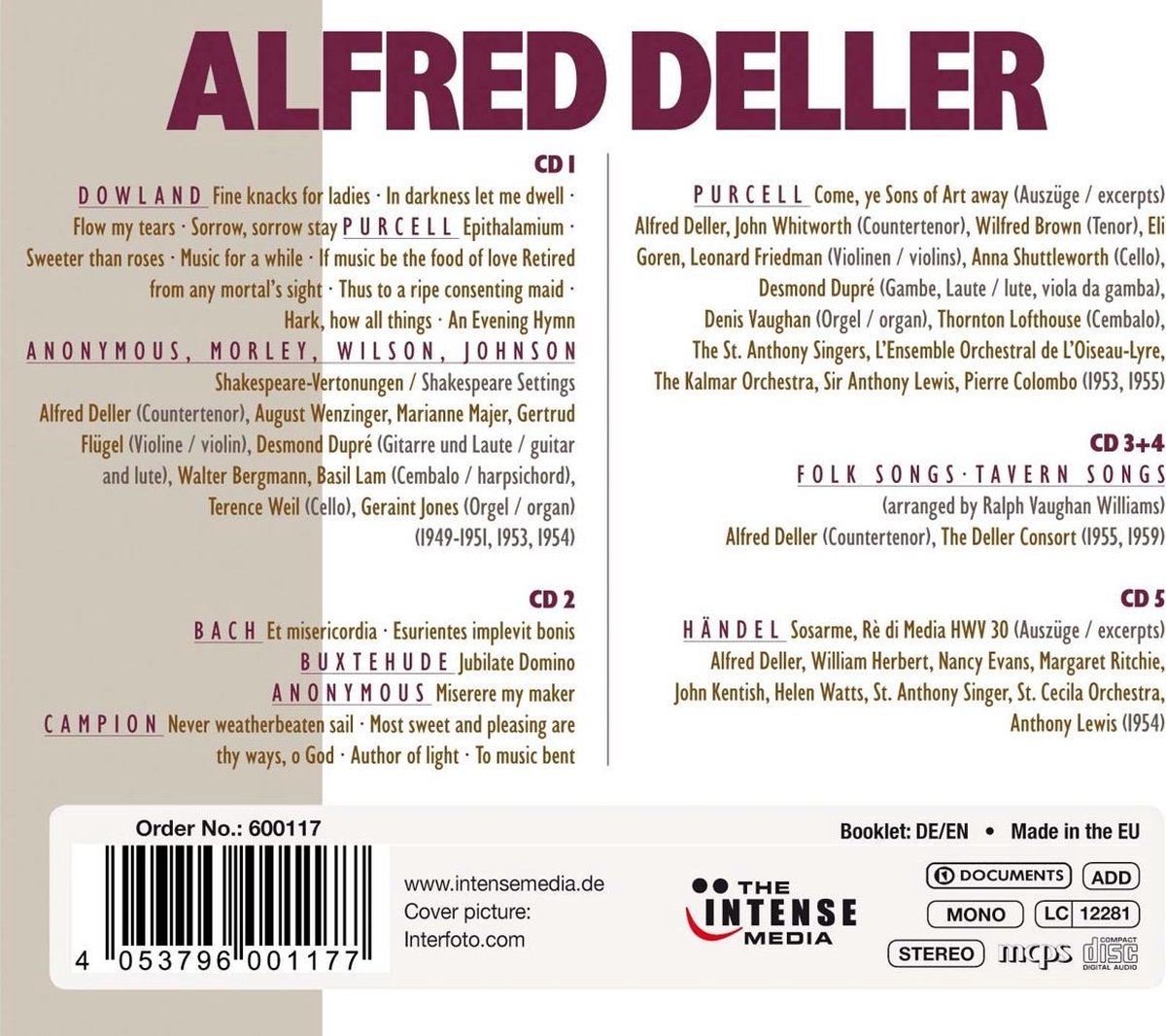 Countertenor - Early Recordings, Alfred Deller | CD (album) | Muziek | bol.com