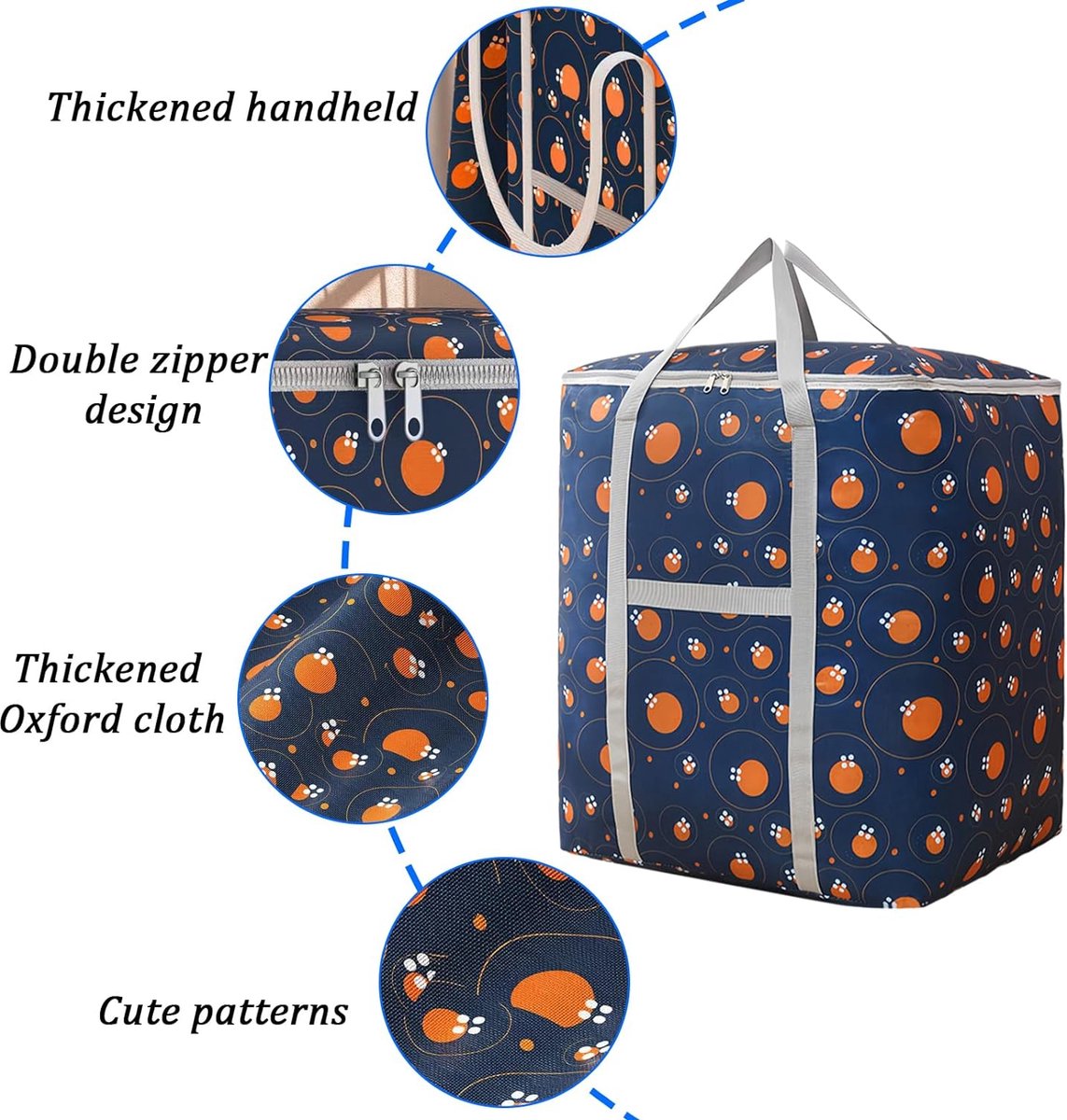 IHOMAGIC Grand Sac De Rangement Sous Lit Avec Poignée, Pliable Sacs