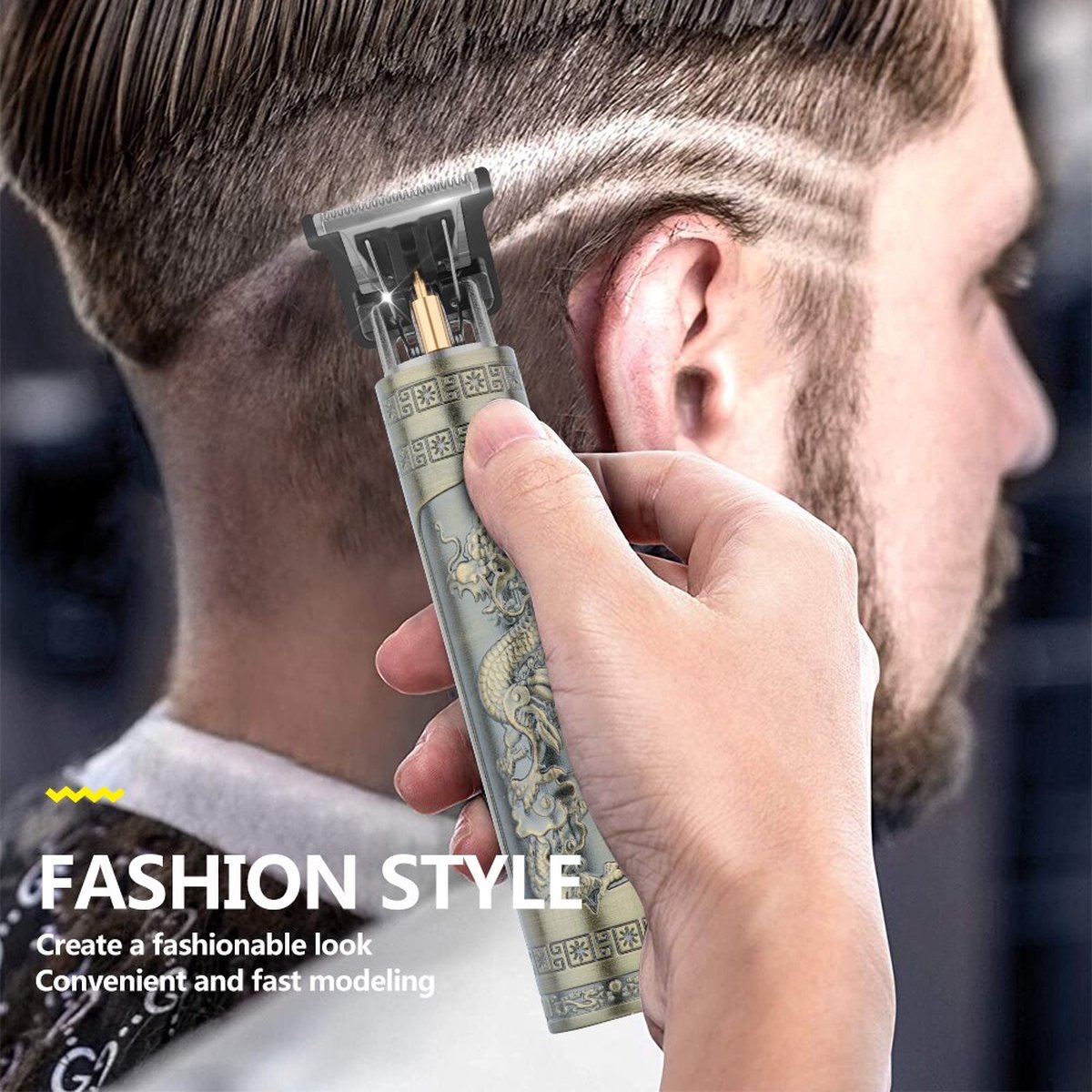 Vintage T9 Elektrische Haarsnijmachine - Dragon Zwart - Tondeuse - Professionele Mannen Scheerapparaat - Oplaadbare Kapper Trimmer Voor Mannen — afbeelding 2