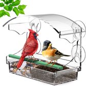 Raamvoeder voor vogels, groot raamvoeder met zuignappen, acryl vogelhuis voor ramen, transparant raamvogelvoeder, raamvogelvoeder