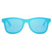 FLAMENGO Randloze Zonnebril – Donker Houten Frame met Blauwe Glazen- Sunglasses - Festival - Spiegelglazen - Wintersport – Strand - Ski zonnebril - UV400 – Gepolariseerd - Geschikt voor dames/heren – Stijlvol Design – incl. brillenzakje