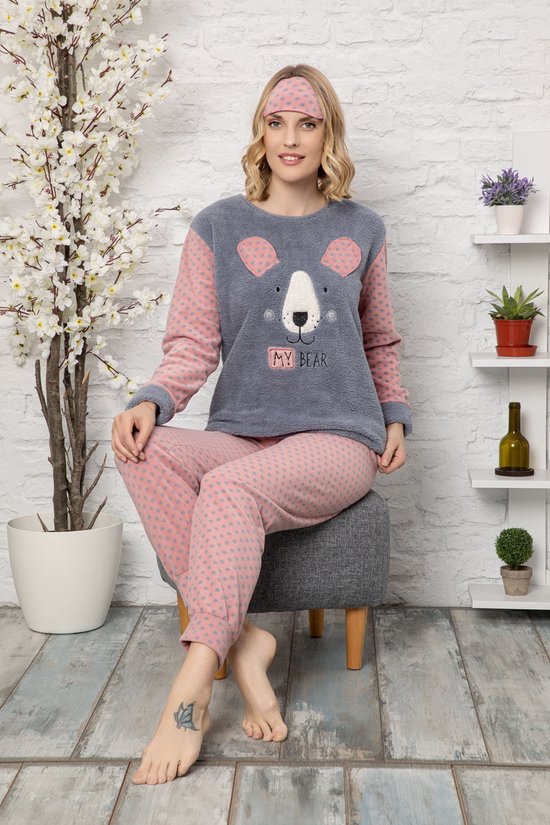 Sophia Mila Dames Luxe Pyjama | 2-delige Set | Lange Mouwen | Pyama Dames Volwassenen | Lange mouw | Blouse | Katoen | Pyjama Dames | Maat M