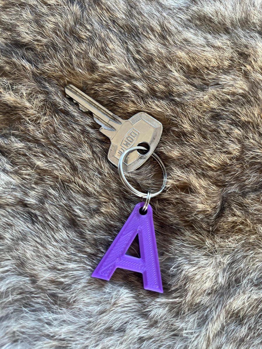 3D geprinte sleutelhanger - Letter X - Zwart