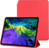 Tablethoes Geschikt voor: Apple iPad Pro 11 (2022) / iPad Pro 11 (2021) / iPad Pro 11 (2020) / iPad Pro 11 (2018) - 11 inch Ultraslanke Hoesje Tri-Fold Cover Case - Rood