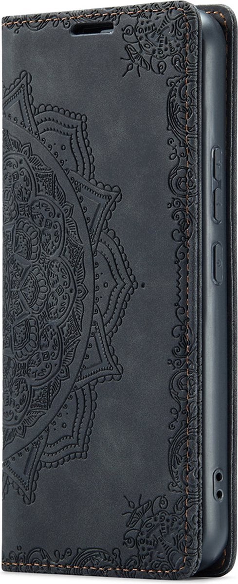 CaseMania Bookcase hoesje geschikt voor Samsung Galaxy S24+ - Mandala print Zwart - Kunstleer