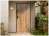 Bol.com Vente-unique Voordeur van vol staal H207 x L100 cm eikeneffect - Duwt rechts open - AGUEDA aanbieding