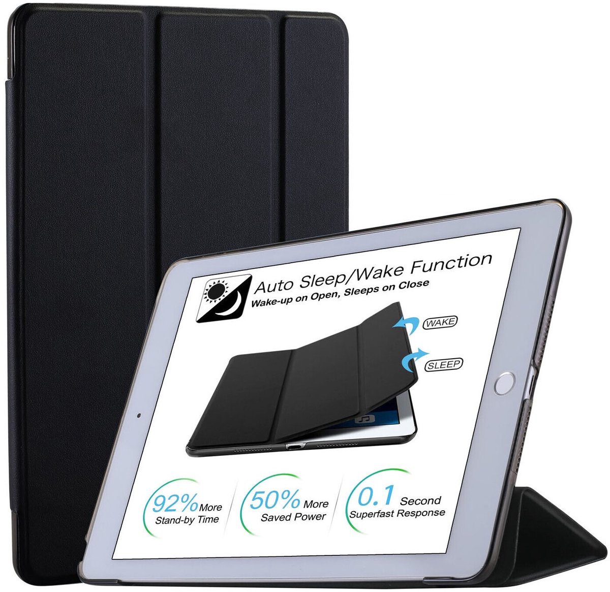 Tablethoes Geschikt voor: Apple iPad 10.2 (2019) 7e generatie / iPad 10.2 (2020) 8e generatie / iPad 10.2 (2021) 9e generatie 10.2 inch Ultraslanke Hoesje Tri-Fold Cover Case - RoseGoud