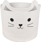 Leuke Kids Baby Wasserij Kat Speelgoed Opbergmand Geweven Touw Deken Mand Woonkamer Speelgoed Organisatoren en Opslag Baby Hamper voor Kwekerij - Opbergmand voor Kinderen met Kat Design blanket basket