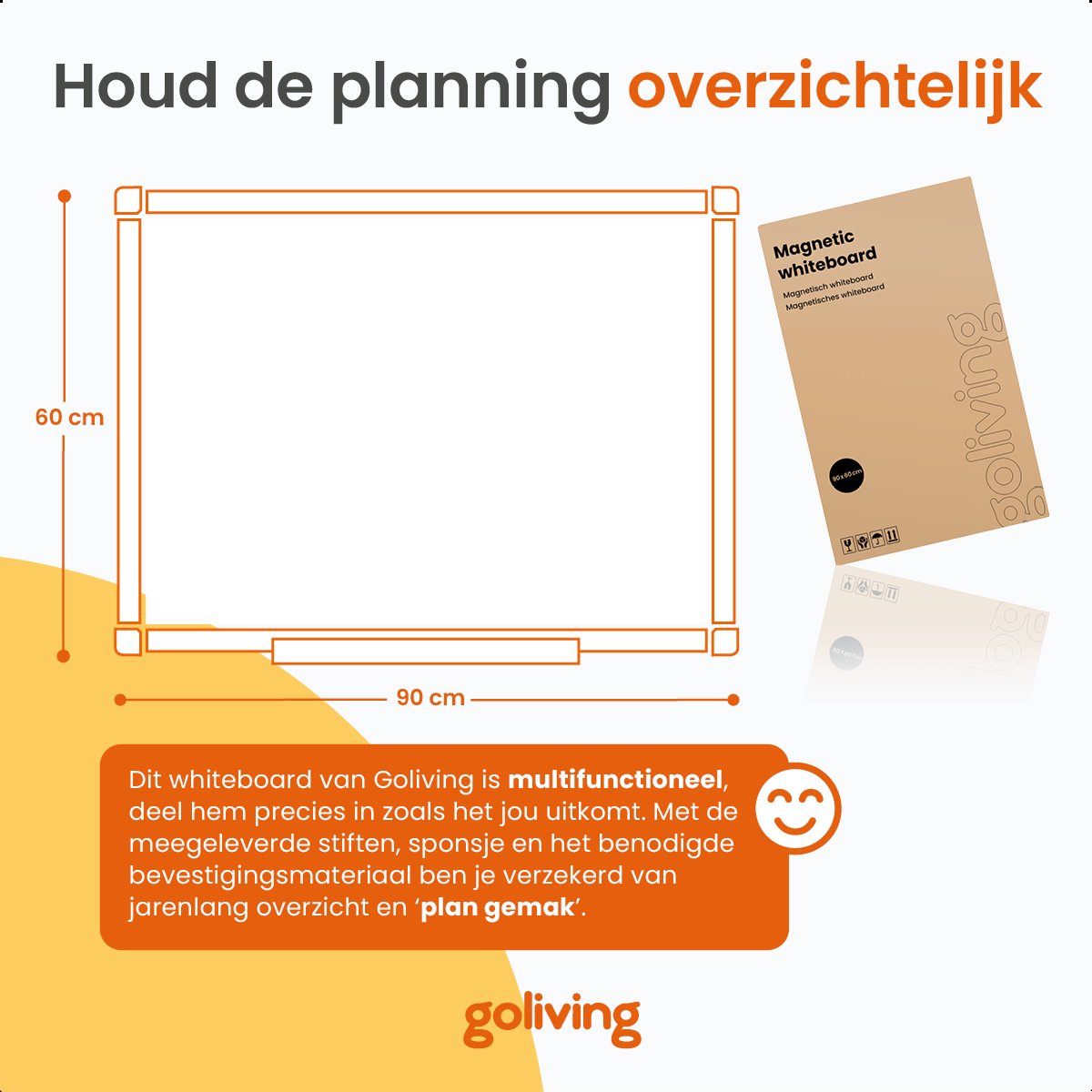 Goliving Whiteboard met Stiften - Magnetisch bord thumbnail 5