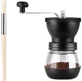 Handmatige koffiemolen keramische beweging dubbele lageraandrijving bespaart tijd en moeite met reinigingsborstel - Aanbevolen maalhoeveelheid van 50 g - Koffie malen met precisie coffee grinder manual