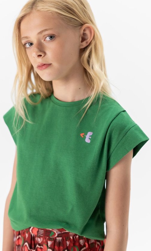 Sissy-Boy - Groen T-shirt met geplooide details
