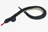 Cornelissen Knuffeldier Cobra slang - zachte pluche stof - premium knuffels - zwart - 100 cm